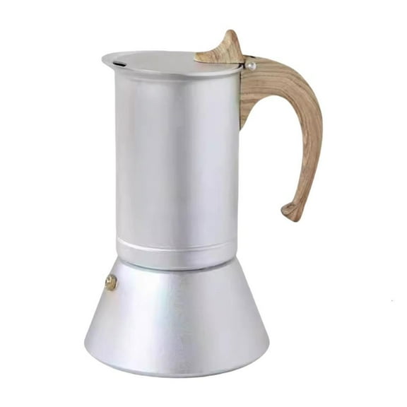 Stainless Steel Coffee Maker Pot 150ml Induction Gas Stove Ergonomic Wood Handle