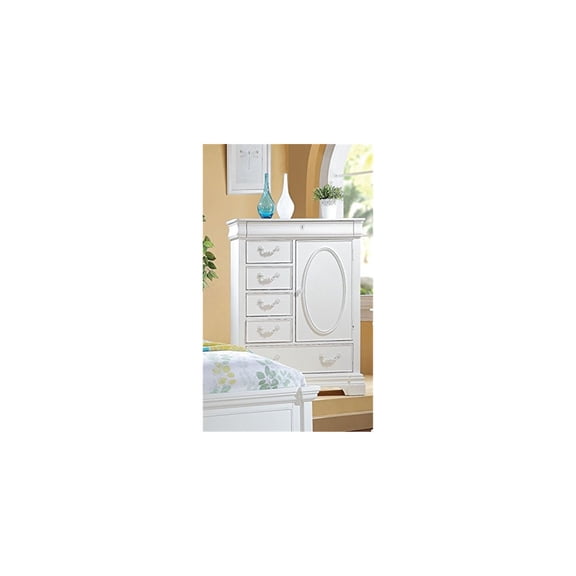 White Baroque Chest - 6 Drawer Storage Dresser - 36" Wide Home Stock