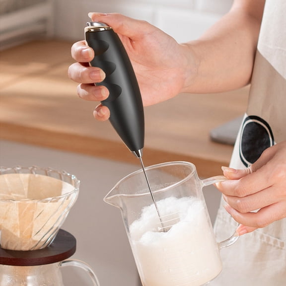Handheld Milk Frother, Battery Operated Coffee Frother and Handheld Egg Beater, Cordless Drink Mixer for Home Kitchen, Coffee, Latte, Cappuccino, Baking