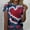 Navy, variant on Qulqfy Valentines Day Shirts Women Dating Heart Print Plus Size Tees Crew Neck Blue Short Sleeve Tie-Dye T-Shirts Tops for Women L