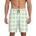 thumbnail image 2 of Picia Green Checkboard Pajama Shorts for Men, Men's Pajama Bottoms, Sleepwear,Short Pajama Pants-X-Large, 2 of 9