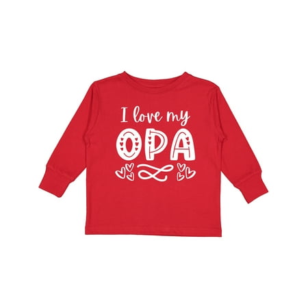 

Inktastic I Love My Opa with Hearts Gift Toddler Boy or Toddler Girl Long Sleeve T-Shirt