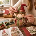 thumbnail image 4 of Patchwork Fabric Doll DIY Kit, Handmade Sewing Craft Set with Pre-Cut Fabric, Stuffing and Accessories, Christmas Seasonal Plush Decor Project for Adults Beginners(1pcs), 4 of 7