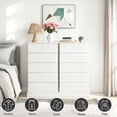 thumbnail image 5 of 40" Tall Drawer Dresser, Modern Storage Chest, Wood Nightstand with 6 Drawers, Vertical Closet Storage Organizer for Bedroom, Living Room, Hallway, 5 of 9