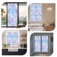 thumbnail image 7 of Stained Glass Window Privacy Film, Blue Purple Floral Geometric Static Cling UV Sun Blocking Heat Control Window Tint Day and Night, Non-Adhesive Reusable One Way Windows Privacy Cover 17.7''x78.7'', 7 of 7