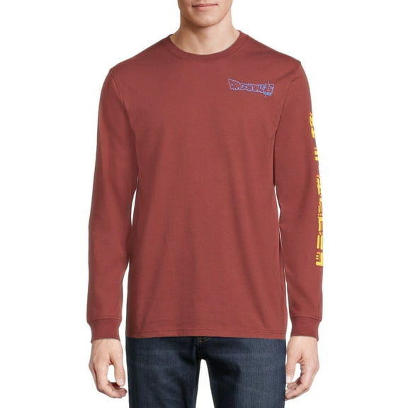 Dragon Ball Z Men's & Big Men's Super Long Sleeve Graphic Tee, Anime T-Shirts