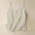 thumbnail image 2 of Ltctricy Camisole Tops for Women Cotton Linen Scoop Neck Spaghetti Strap Plaid Tank Tops Casual Loose Summer Blouses, 2 of 5