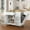 43.3"W White, variant on 3-Tier Kitchen Island with Hidden Trash Can Storage, Rolling, Drop Leaf, Spice Rack & Drawer