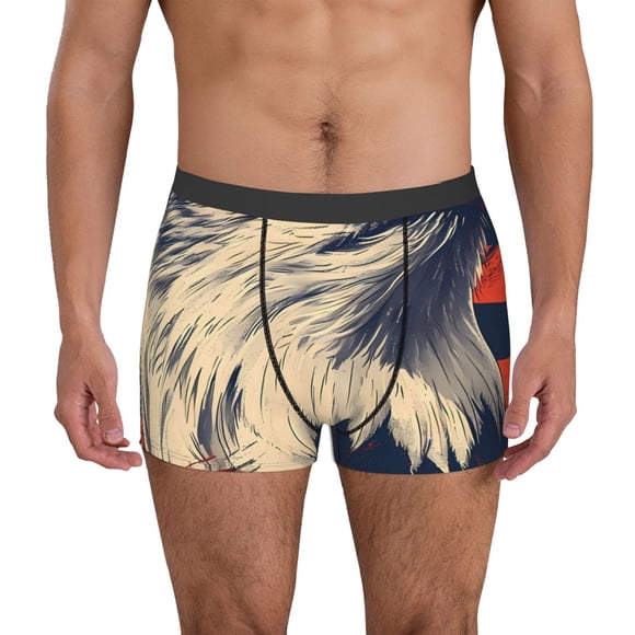 Saiise American Bald Eagle A Print Men’s Boxer Briefs, Soft and Comfortable Underwear with Moisture-Wicking Fabric for All-Day Wear-XX-Large