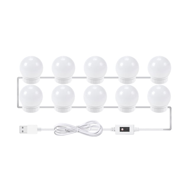 Mistaha 10 PCS LED Makeup Mirror Lights Smart Sensor Control Vanity Mirror Lights Bathroom Mirror Light with 1.5m USB Cable LED Strip Lights