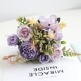 thumbnail image 4 of Artificial Flowers Bouquet,Artificial Flowers,Artificial Peony Small Silk Flowers Fake Peonies Bouquet Rose Flower Arrangement Table Centerpiece For Dining Party Home Decoration(Purple 1PC), 4 of 8