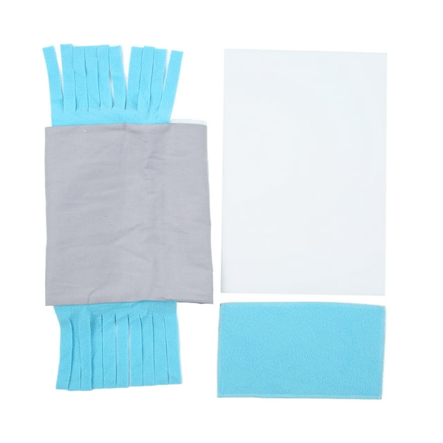 Nido de túnel con borlas para animales pequeños, casa de tubo de escondite desmontable segura para hámster, conejillo de indias, conejo (gris azul)