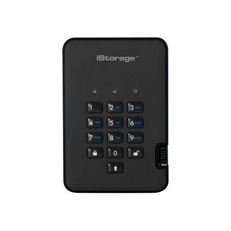 UPC: 0810111421225 | iStorage diskAshur������ – Solid state drive – encrypted – 4 TB – external (portable) – USB 3.1 – FIPS 197  256-bit AES-XTS – phantom black – TAA Compliant
