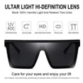 thumbnail image 3 of Square Oversized Sunglasses For Women Men Fashion Flat Top Big Frame Shadesblack Frame/black Lens, 3 of 3