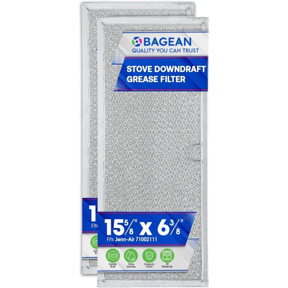 Downdraft Stovetop Filter Replacement for 71002111 Jenn Air Filter Downdraft 15.6” x 6.4” - Range Oven Filter Fits Into Jennair Downdraft Filter Vent and Protects the Stove Fan (2-Pack)