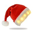 thumbnail image 2 of Gorro rojo de Papá Noel de algodón cálido gorro de Navidad con luces Navidad Noel regalos de Año Nuevo gorros de Navidad para adultos/niños, 2 of 4