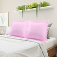 thumbnail image 2 of Juego de fundas de almohada de satén PiccoCasa, 2 fundas de satén sedoso, estándar/reina, rosa, 2 of 7