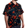thumbnail image 2 of Tree Men's Button Down Hawaiian Poplin Shirt Summer Beach Printed Casual Short Sleeve Unisex Shirts, 2 of 6