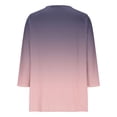 thumbnail image 5 of ZUKMRJPC Women's Casual 3/4 Sleeve T Shirts Gradient Color Button V Neck Tunic Shirts Loose Fit Comfortable Cotton Basic Tee Tops, 5 of 9