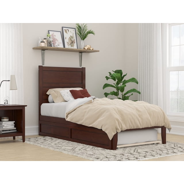 AFI NoHo Lit Simple TG Moderne en Bois avec Tiroir-Lit Simple TG en Noyer