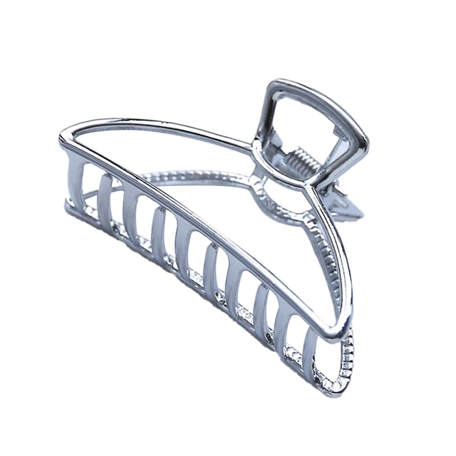 Pince à Griffes Style Simple Poignée Portable Alliage Robuste Accessoires de Décoration Géométrique Barrettes pour Femmes Blanc/arc