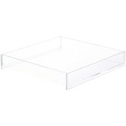 Plymor Clear Acrylic Square Open Top Merchandise Display Tray, 12" W x 12" D x 2" H (2 Pack)
