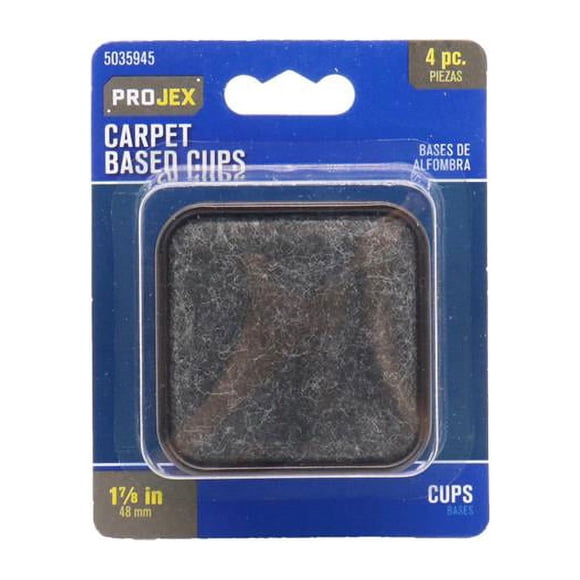 Projex 5035945 1.87 x 1.87 in. Plastic Square Caster Cup, Brown & Walnut - Pack of 4