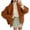 Brown, variant on ZQUUVOU Fall Winter Jacket for Women Loose Large Lapel Collar Button Front Wool Blend Coat with Pockets for Thermal Outfits Black