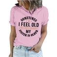 thumbnail image 2 of Sakmal Ladies Tops Under $5 Short Sleeve Quotes Crew Neck T-Shirts Womens Shirts Plus Size, 2 of 6