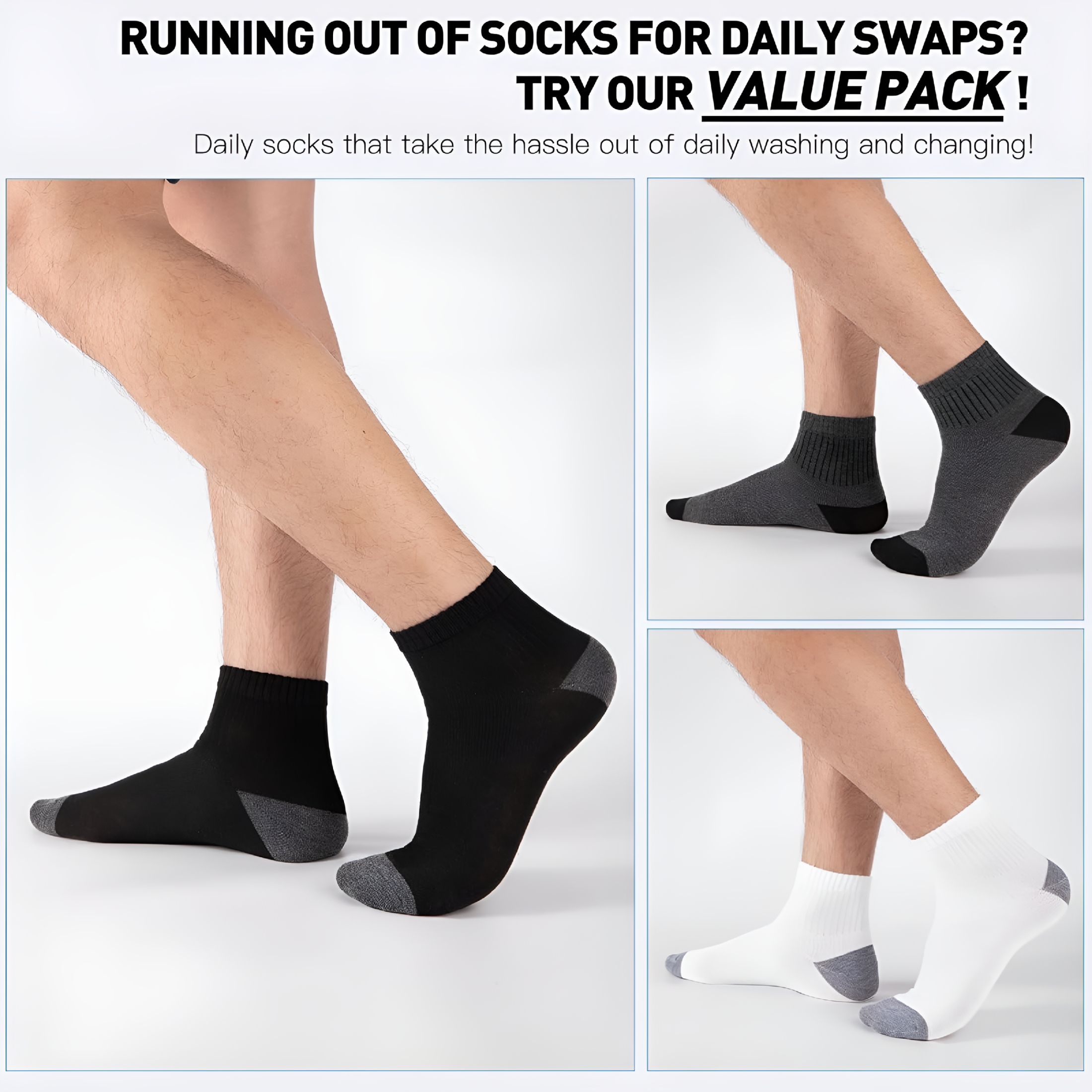 TELOLY 30 Pairs Ankle Socks for Men-Lightweight Mens Socks Size 9-12 Thin Casual Quarter Bulk Socks Socks Men 9-12