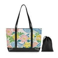 thumbnail image 7 of FORMRS Canvas Laptop Tote Bag for Women with 15.6" Computer Compartments Shoulder Handbag, Blue Floral Wave, 7 of 7