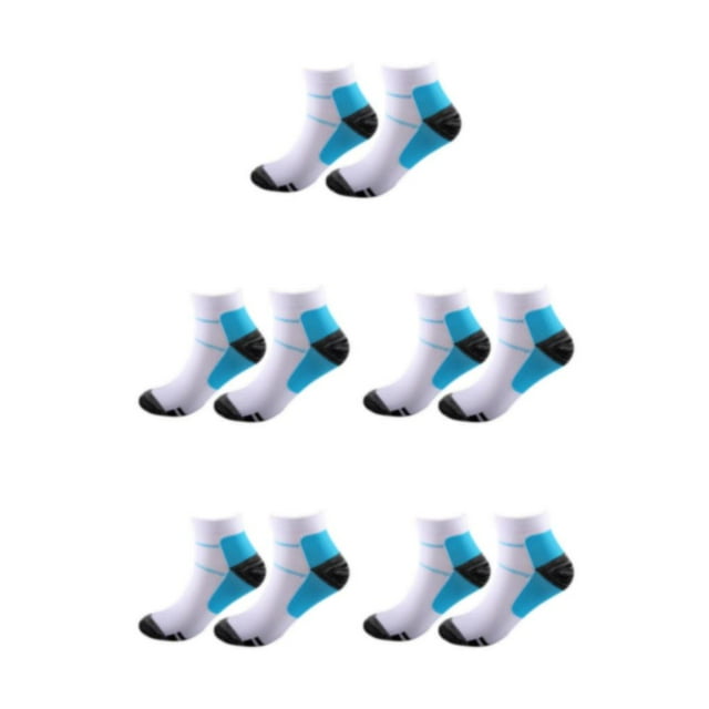 Wweixi 2piece Relieve Foot Fatigue Compression Socks For Greater Comfortable To Wear Ankles Socks blue L/XL 5Set