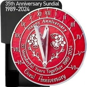 35th Coral Wedding Anniversary Sundial Gift 10" diameter