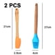 thumbnail image 2 of Juego de mini utensilios de silicona de 2 piezas con mangos de bambú, multicolor, 2 of 5