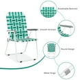 thumbnail image 4 of Zimtown 4 Pack Lawn Chair Set Patio Folding Web Outdoor Beach Chair Portable Camping Chair(Green), 4 of 11