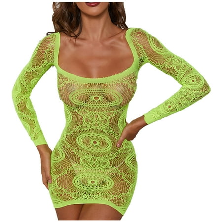 

JeashCHAT Sexy Lingerie for Women Fashion Sexy See-Through Underwear Uniform Temptation Mesh Nightdress