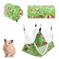 thumbnail image 4 of Small Pet Cage, Cute Cartoon Pattern Guinea Pig Cage Hammock Set  for Small Cat for Rat for Ferret Green,Red, 4 of 7