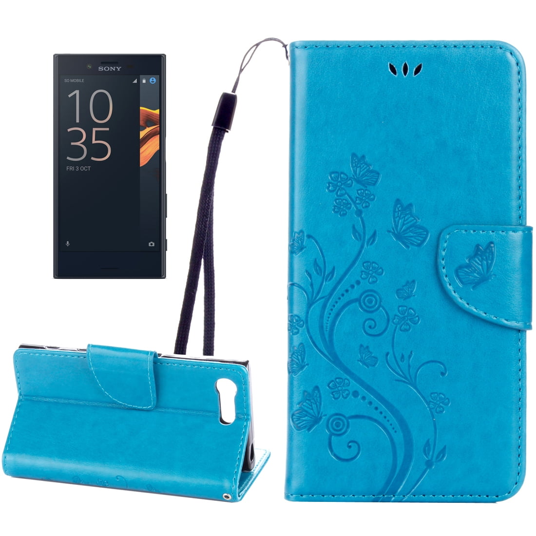 Sony Xperia X Love Flowers Embossing Horizontal Flip Leather Case with & & Walmart.com