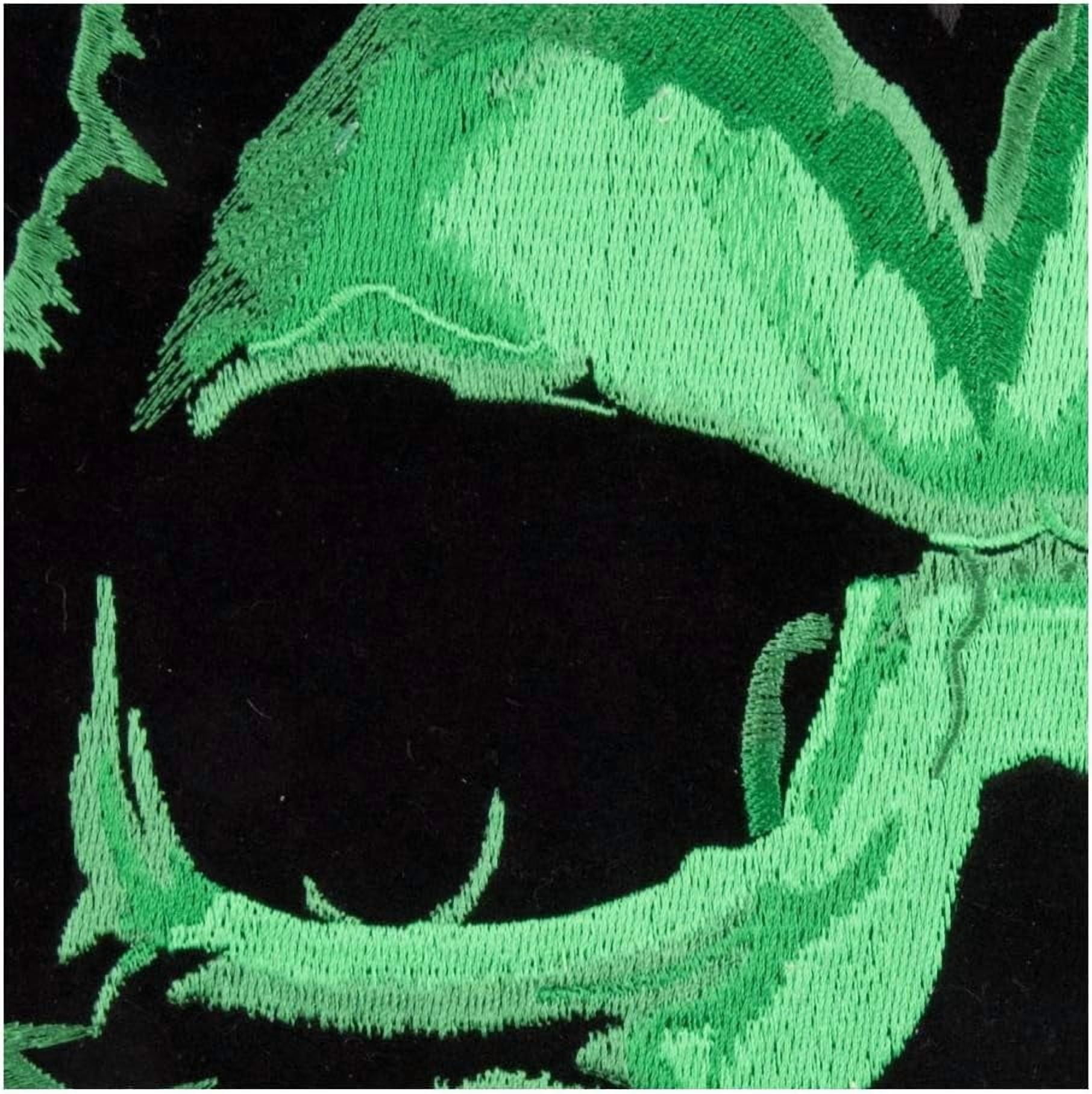 Celtic Green Clover Skull Patch, X-Large Size