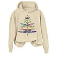 thumbnail image 4 of Uqiangy 2025 Fall Trendy Long Sleeve Casual Blouse Sweatshirt Women's Clothing Solid Color Hoodies Crew Neck Sweatshirts Personalized Pullover Tops Baggy Sweatshirt Womens Fashion Beige XL, 4 of 4