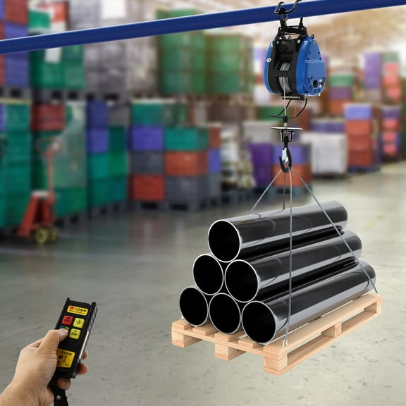 1800W Heavy-Duty Electric Chain Hoist 95 ft Height 328 ft Wireless Remote Lifter