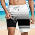 thumbnail image 2 of lcziwo Board Short Swimsuit for Men Print Rash Guard Drawstring Elastic Waist Swim Short Summer Fathion Beach Short with Lined White S, 2 of 7