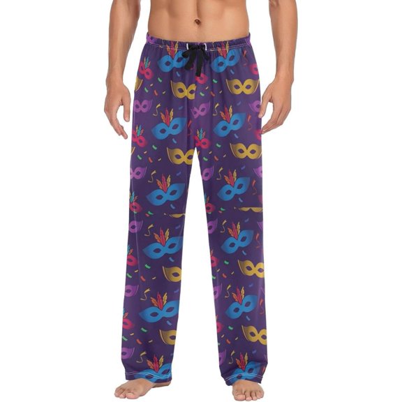 GZHJMY Mardi Gras Pajama Pants for Men, Lounge Pants Lightweight Men Pajama Bottoms with Drawstring Pockets, Christmas New Year Birthday Gifts, Large