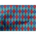 thumbnail image 4 of oneOone Cotton Cambric Teal Blue Fabric Argyle Check Craft Projects Decor Fabric Printed By The Yard 56 Inches Wide, 4 of 4