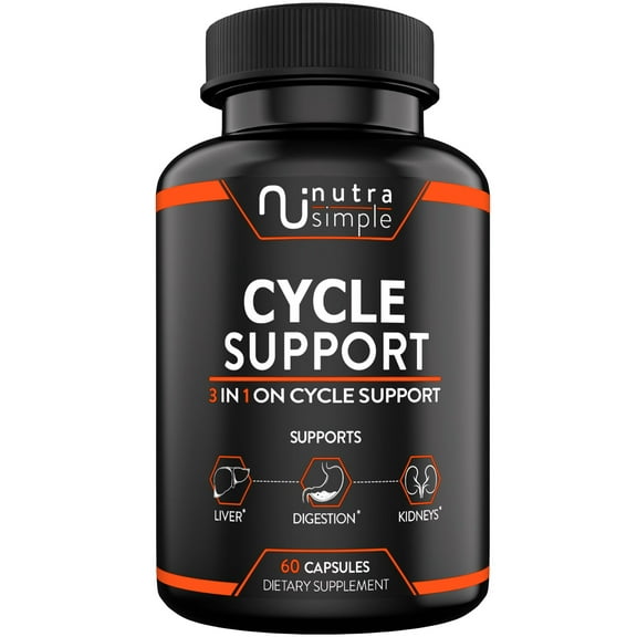 Cycle Support Supplement, Liver Support with Milk Thistle, Zinc, Dandelion, Beet Root, Artichoke Extract, Berberine - 60 Capsules