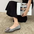 thumbnail image 4 of Viluyesy Flats Shoes for Womens, Slip-On Comfortable Bow Pointed Toe Shallow Dressy Ballet Flats Gray US9, 4 of 9