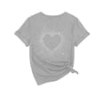 thumbnail image 4 of Valentines Day T Shirt Womens Heart Graphic Casual Round Neck Short Sleeve Tees Slim Tops Light Gray M, 4 of 5