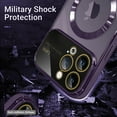 thumbnail image 3 of for iPhone 14 Pro Max Case Magnetic Clear Full Camera Protection [Compatible with MagSafe] Luxury Plating Transparent Shockproof Anti-Scratch Soft TPU Phone Cases for Women Men-Deep Purple, 3 of 11