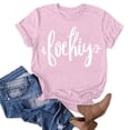 thumbnail image 4 of Uootdi Women's Summer T-Shirt Letter Printed Graphic Short Sleeve Humor Retro Tees Casual Loose Fitted Top Gift, 4 of 5
