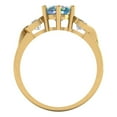thumbnail image 4 of 1.72 ct Round Cut Blue Moissanite 3 Stone 14K Yellow Gold Womens Engagement Ring, 4 of 5